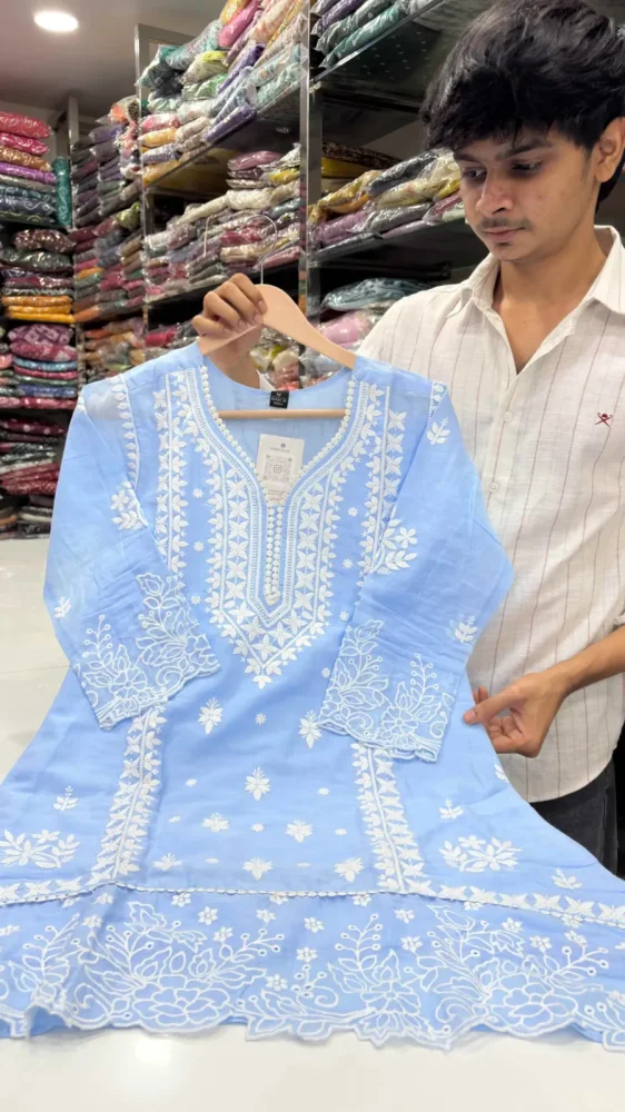 Powder Blue Chikankari